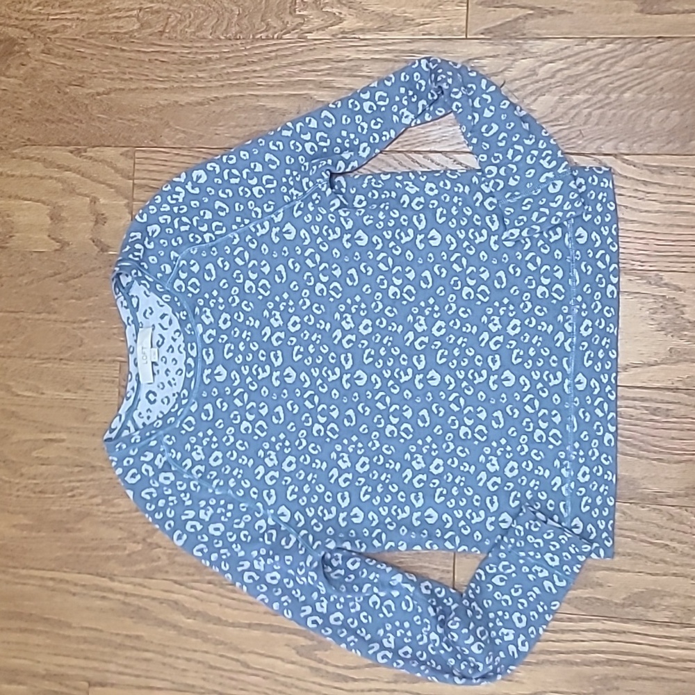 Loft Blue Animal Print Wool Blend Sweater Women's MEDIUM